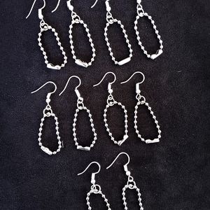 Bundle of 5 Pairs Repurposed Silvertone Ball Chain Earrings